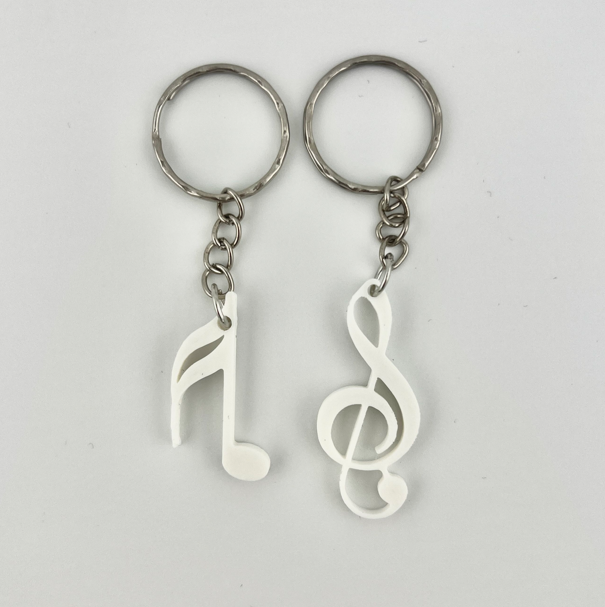 Set de 2 brelocuri cu simboluri muzicale, Accesorii ideale pentru fermoarele cutiilor de instrumente