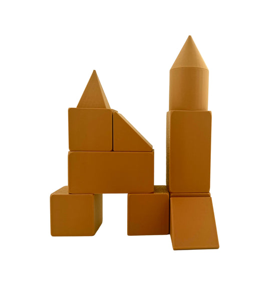 Set de forme geometrice pentru copii, construcții și învățare, colțuri rafinate, culoare lemn deschis