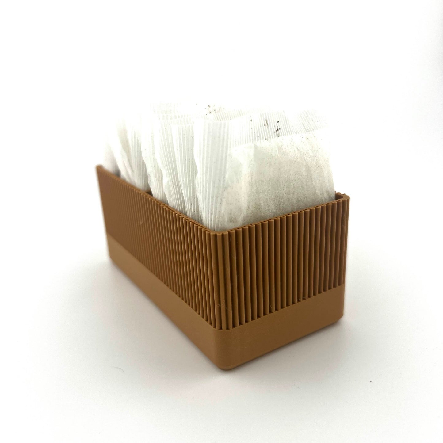 Suport pentru pliculețe de ceai, 2 compartimente, design modern, culoare lemn