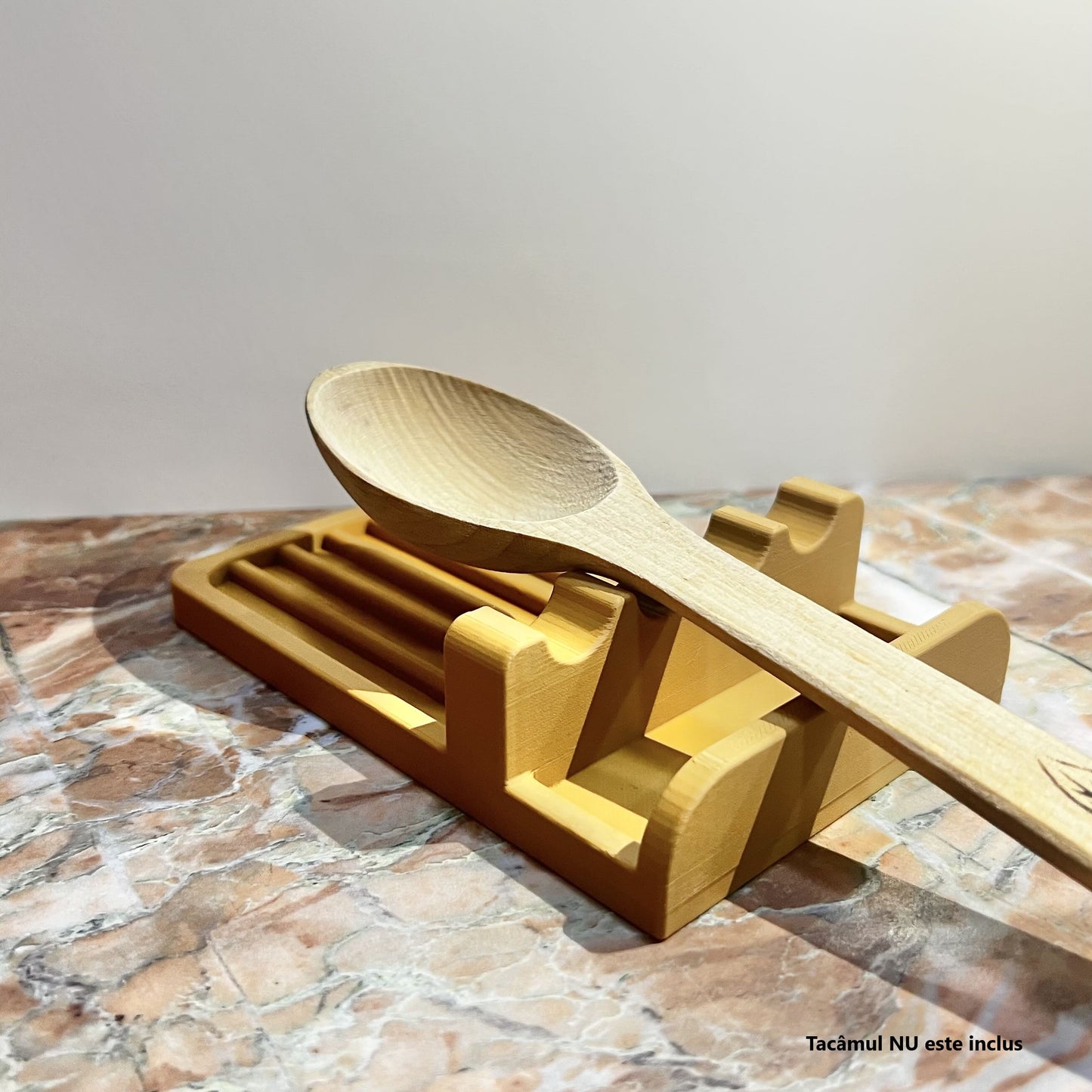 Suport pentru tacâmuri anti-murdărie în timpul gătitului, plastic biodegradabil premium, culoare lemn deschis