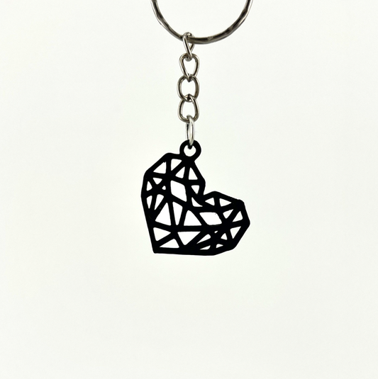 Breloc cu inimă neagră – accesoriu ideal pentru rucsac, lanț sau chei