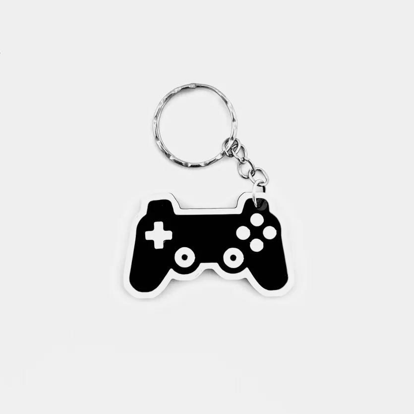 Breloc pentru controler de gaming, Accesoriu ideal pentru chei și rucsac, Negru